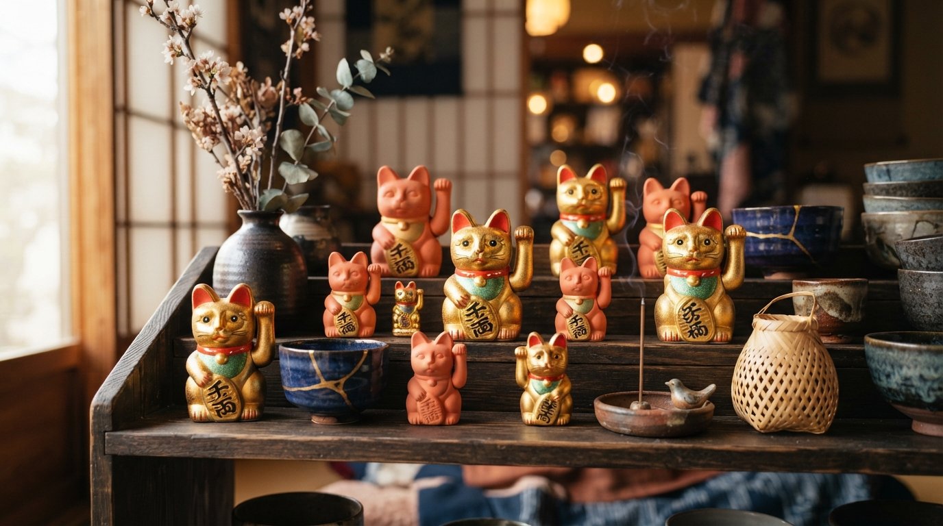 Fuku masu ιαπωνική γάτα Maneki Neko μαύρη και λευκή – συλλογή ευτυχίας 8,8 εκ. - φιγούρα