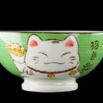 Μπολ για ρύζι kawaii Maneki Neko πράσινο από κεραμικό