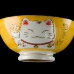 Μπολ για ρύζι kawaii Maneki Neko πράσινο από κεραμικό